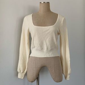 J. Crew cream wool sweater, M